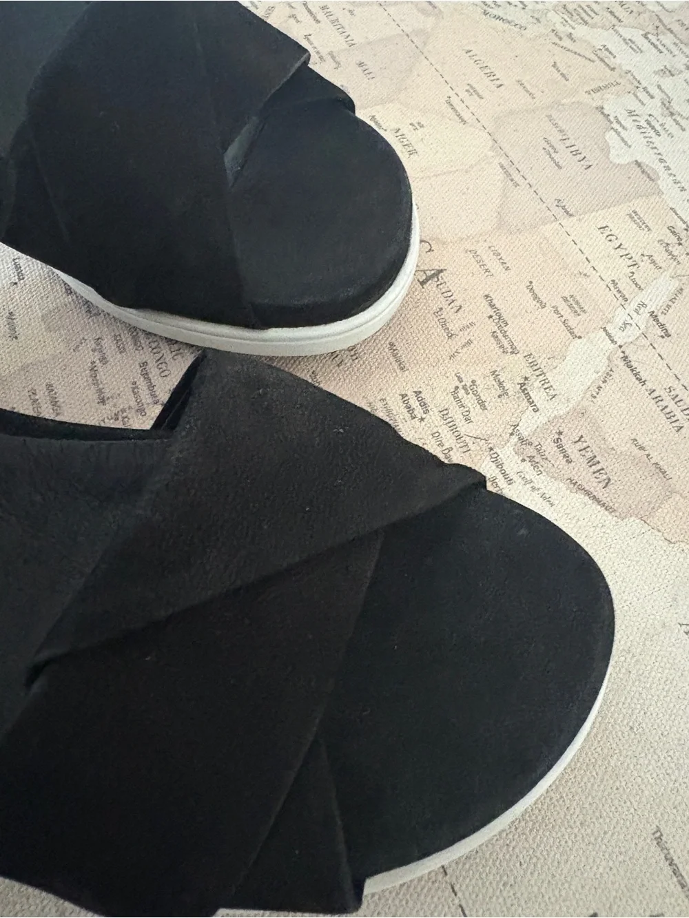 EILEEN FISHER Viv Tumbled Nubuck Wedge Sandal Size 9 NWOB Black